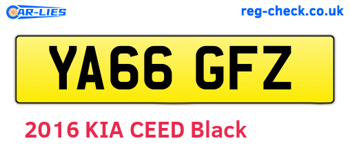 YA66GFZ are the vehicle registration plates.