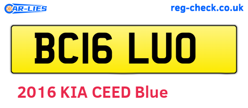 BC16LUO are the vehicle registration plates.