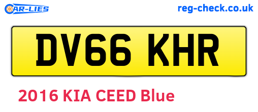 DV66KHR are the vehicle registration plates.
