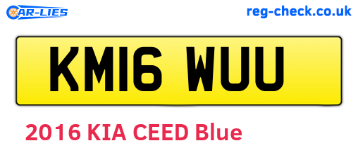 KM16WUU are the vehicle registration plates.