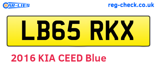 LB65RKX are the vehicle registration plates.