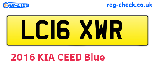 LC16XWR are the vehicle registration plates.