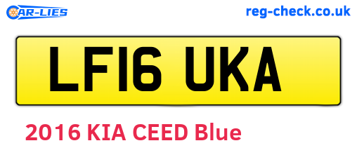 LF16UKA are the vehicle registration plates.