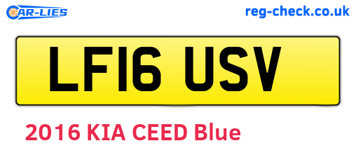 LF16USV are the vehicle registration plates.