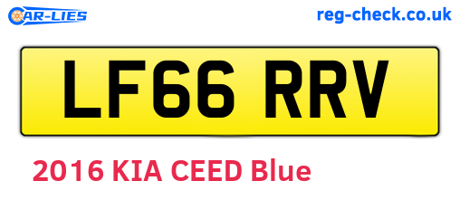 LF66RRV are the vehicle registration plates.