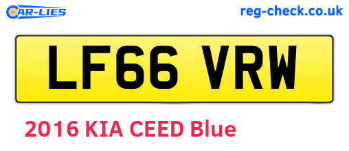 LF66VRW are the vehicle registration plates.