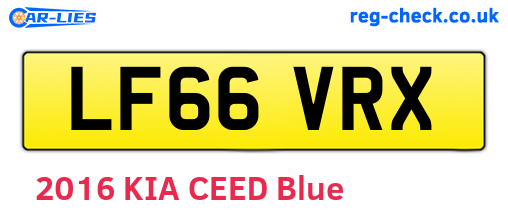 LF66VRX are the vehicle registration plates.