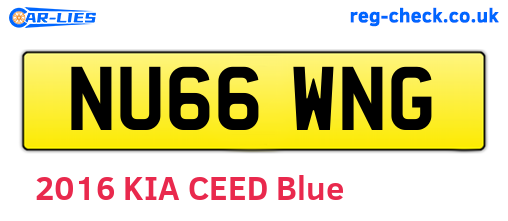 NU66WNG are the vehicle registration plates.