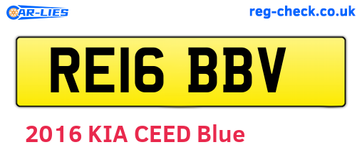 RE16BBV are the vehicle registration plates.