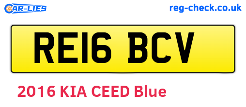 RE16BCV are the vehicle registration plates.