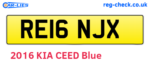 RE16NJX are the vehicle registration plates.