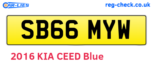 SB66MYW are the vehicle registration plates.