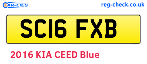 SC16FXB are the vehicle registration plates.