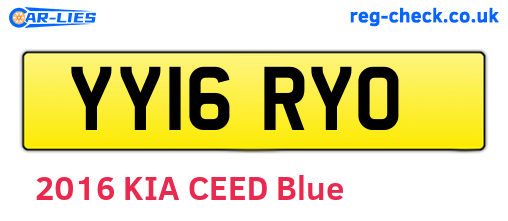 YY16RYO are the vehicle registration plates.