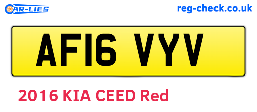 AF16VYV are the vehicle registration plates.