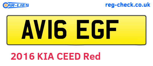 AV16EGF are the vehicle registration plates.
