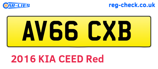 AV66CXB are the vehicle registration plates.
