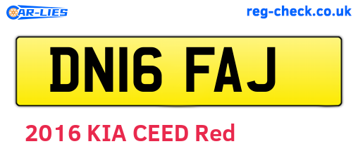 DN16FAJ are the vehicle registration plates.