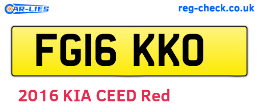 FG16KKO are the vehicle registration plates.