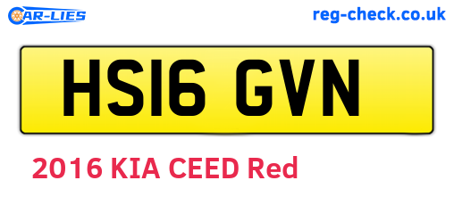 HS16GVN are the vehicle registration plates.
