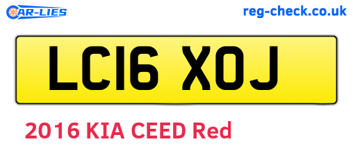 LC16XOJ are the vehicle registration plates.