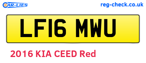 LF16MWU are the vehicle registration plates.