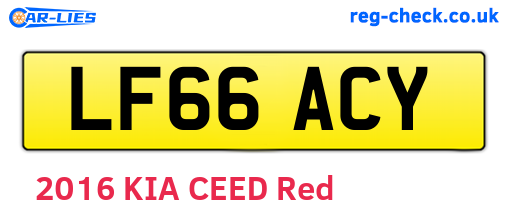 LF66ACY are the vehicle registration plates.