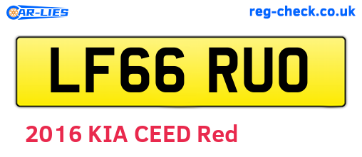 LF66RUO are the vehicle registration plates.