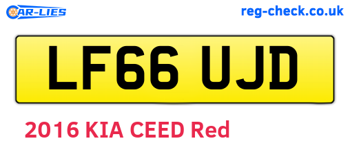 LF66UJD are the vehicle registration plates.
