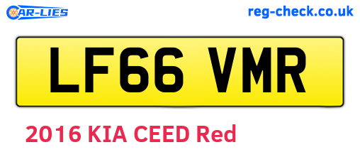LF66VMR are the vehicle registration plates.