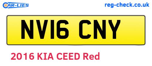NV16CNY are the vehicle registration plates.