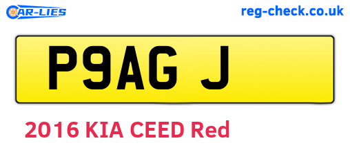 P9AGJ are the vehicle registration plates.