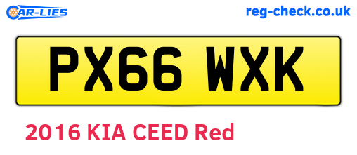 PX66WXK are the vehicle registration plates.