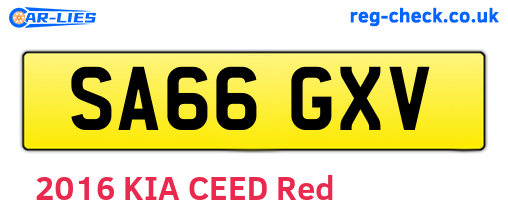 SA66GXV are the vehicle registration plates.