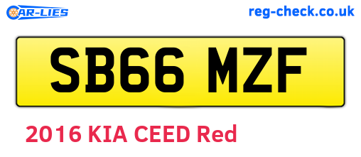 SB66MZF are the vehicle registration plates.
