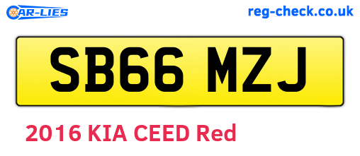 SB66MZJ are the vehicle registration plates.