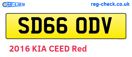 SD66ODV are the vehicle registration plates.