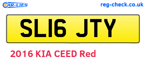 SL16JTY are the vehicle registration plates.