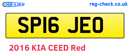SP16JEO are the vehicle registration plates.
