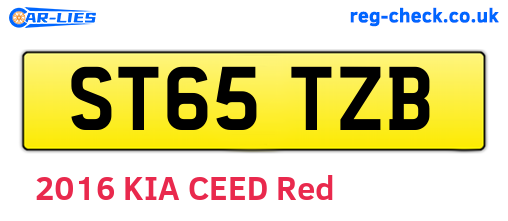 ST65TZB are the vehicle registration plates.