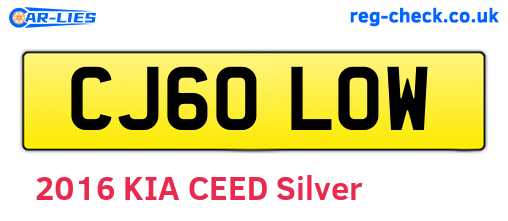 CJ60LOW are the vehicle registration plates.