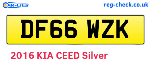 DF66WZK are the vehicle registration plates.
