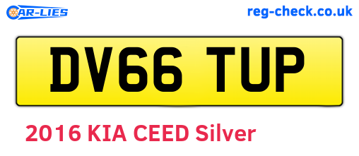 DV66TUP are the vehicle registration plates.