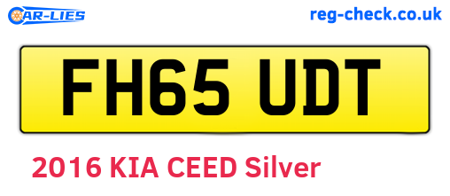 FH65UDT are the vehicle registration plates.