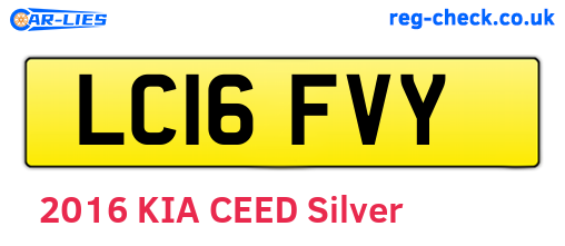 LC16FVY are the vehicle registration plates.