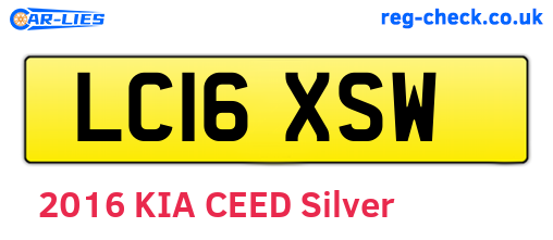 LC16XSW are the vehicle registration plates.