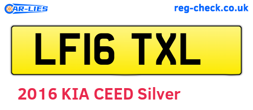 LF16TXL are the vehicle registration plates.