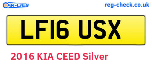 LF16USX are the vehicle registration plates.