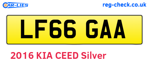 LF66GAA are the vehicle registration plates.