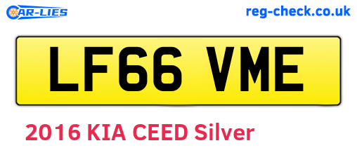 LF66VME are the vehicle registration plates.